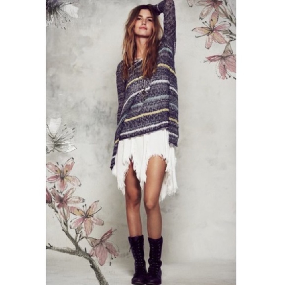 Free People Tattered Up Shred Slip Dress XS